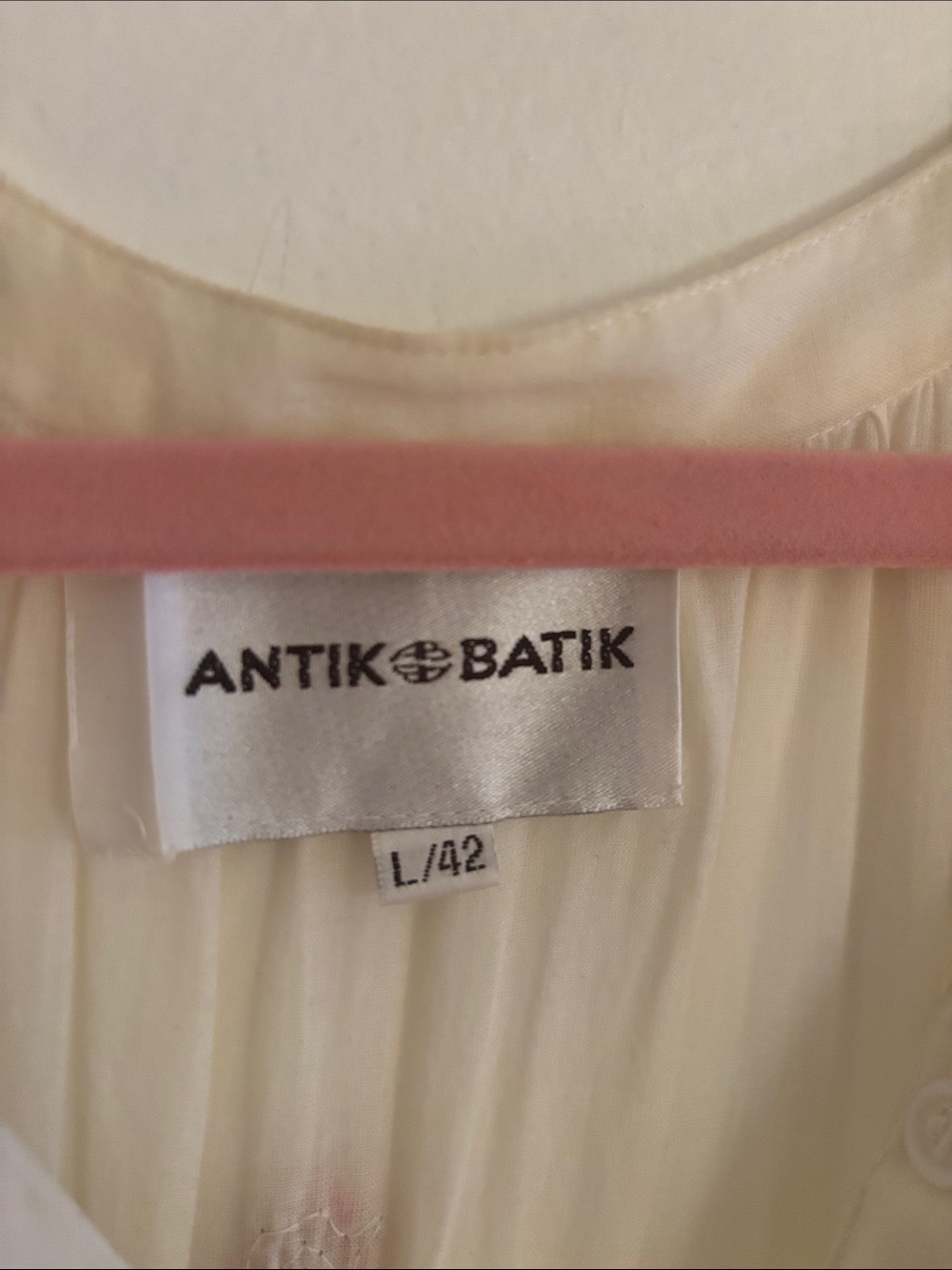 Antik Batik Ivory Midi Dress with Floral Sequin and Bead Embroidery L - Picture 5 of 11
